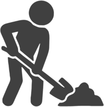 畑を耕す人のピクトグラム